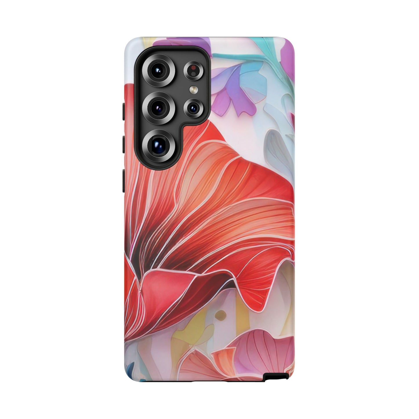Purple Lily Tough Phone Case – Durable Floral Protective Cover for iPhone & Android