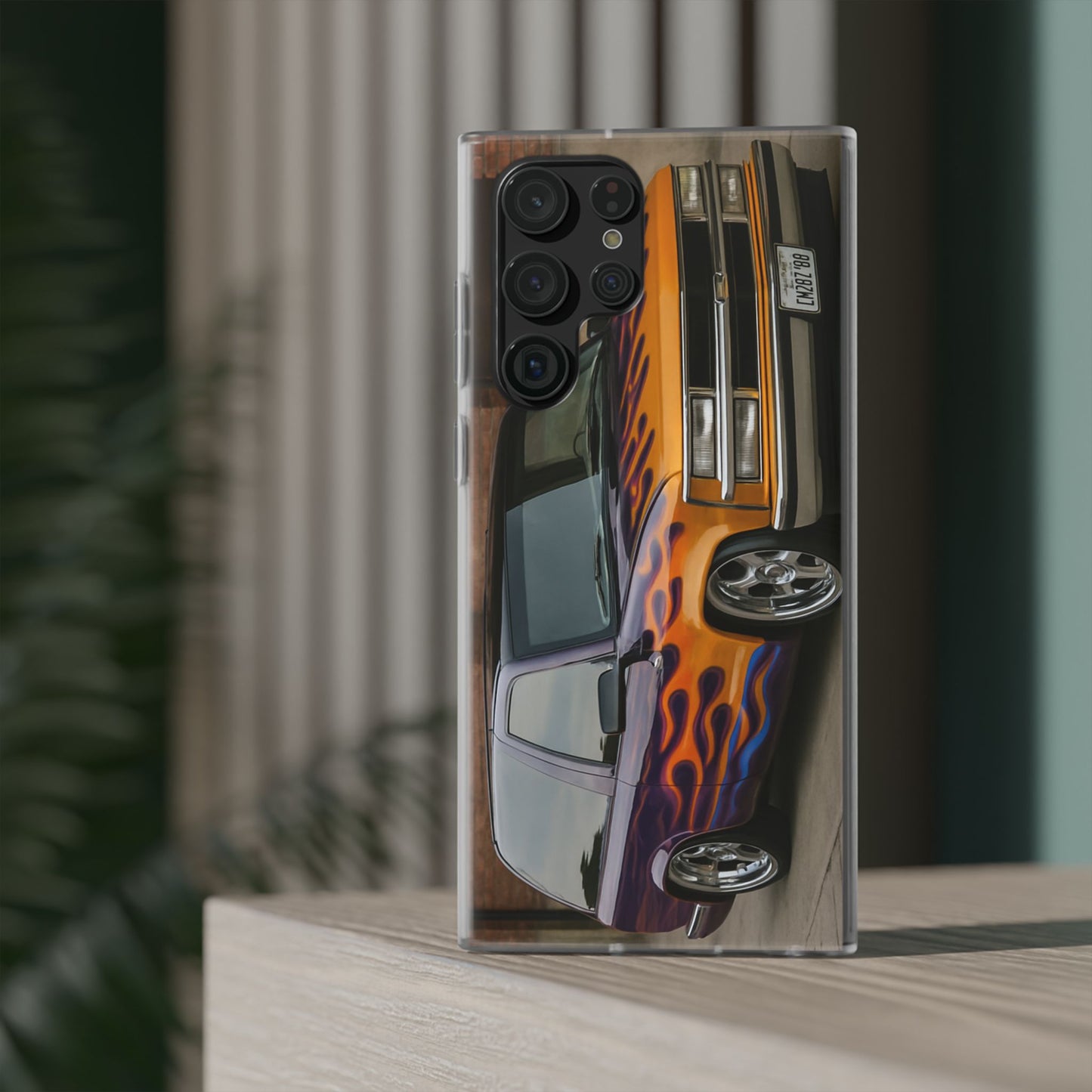 Phone Cases - 1996 Chevy Tahoe with Flames Design