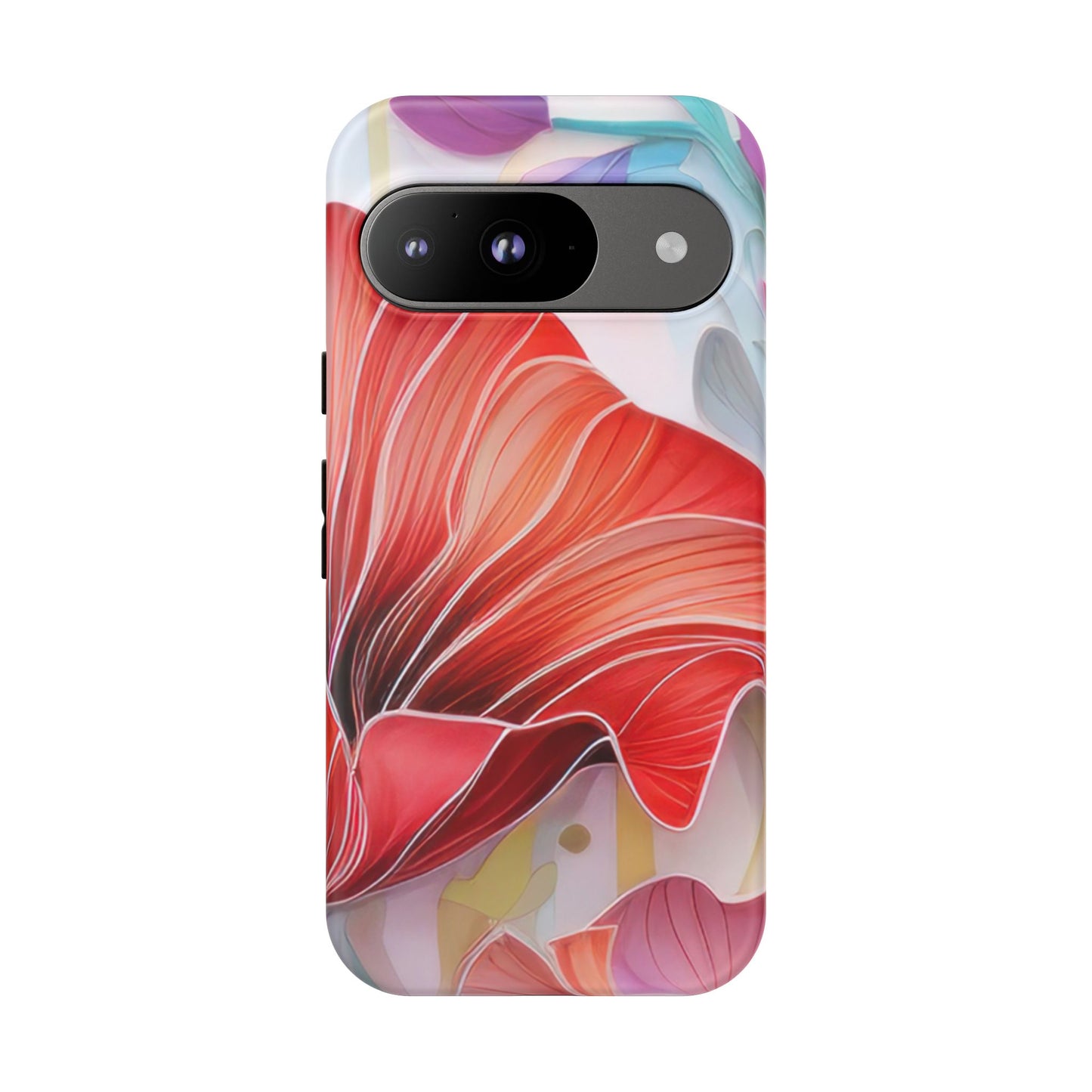 Purple Lily Tough Phone Case – Durable Floral Protective Cover for iPhone & Android