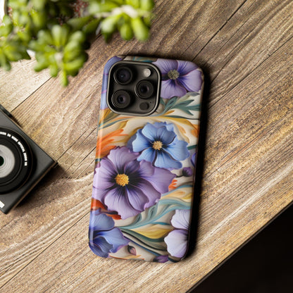 Tough Cases, Cosmos Flower Phone Cover, Floral Phone Case, Protective Phone Shell, Botanical Phone Skin, Flower Pattern