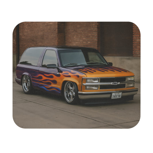 Lowered 1994 Chevy Tahoe Mouse Pad with Flames – Custom Truck Design Desk Accessory