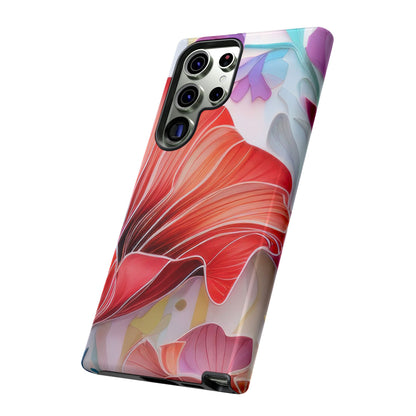 Purple Lily Tough Phone Case – Durable Floral Protective Cover for iPhone & Android