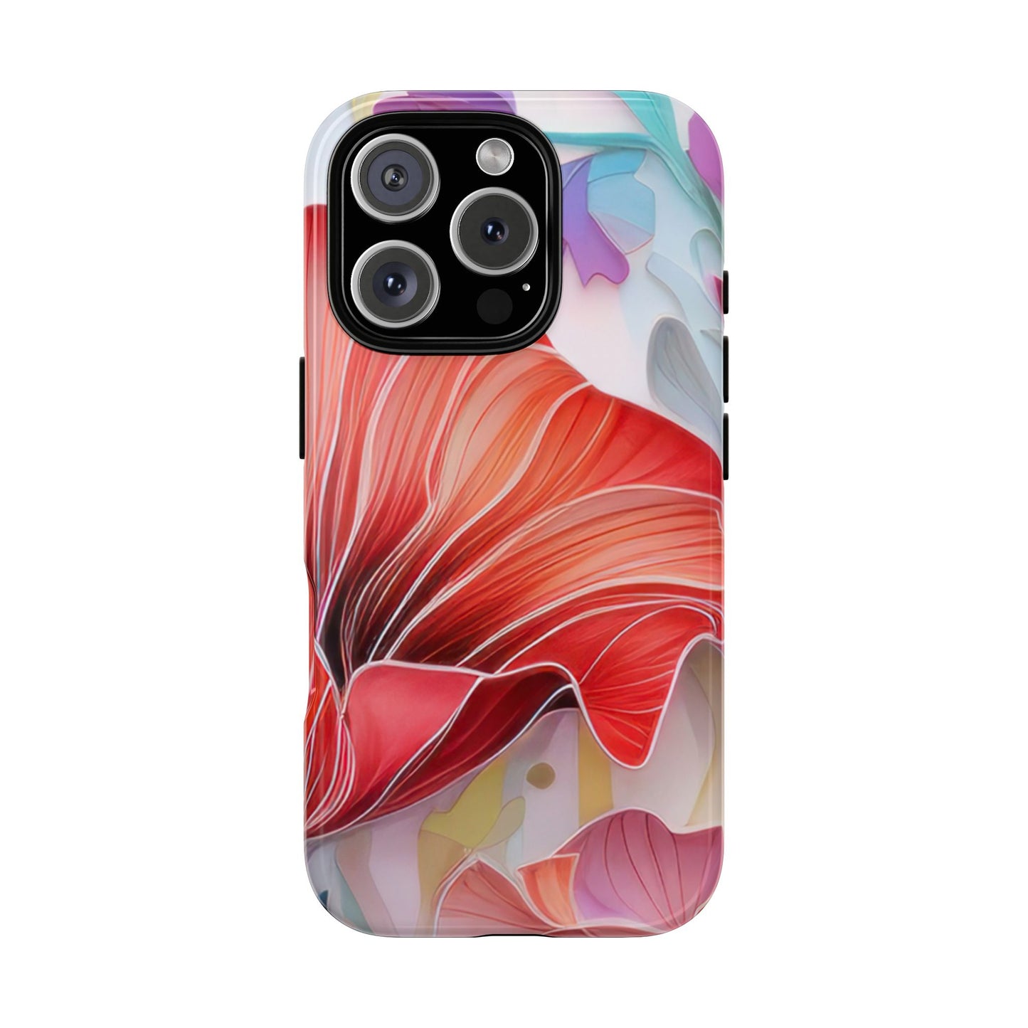 Purple Lily Tough Phone Case – Durable Floral Protective Cover for iPhone & Android