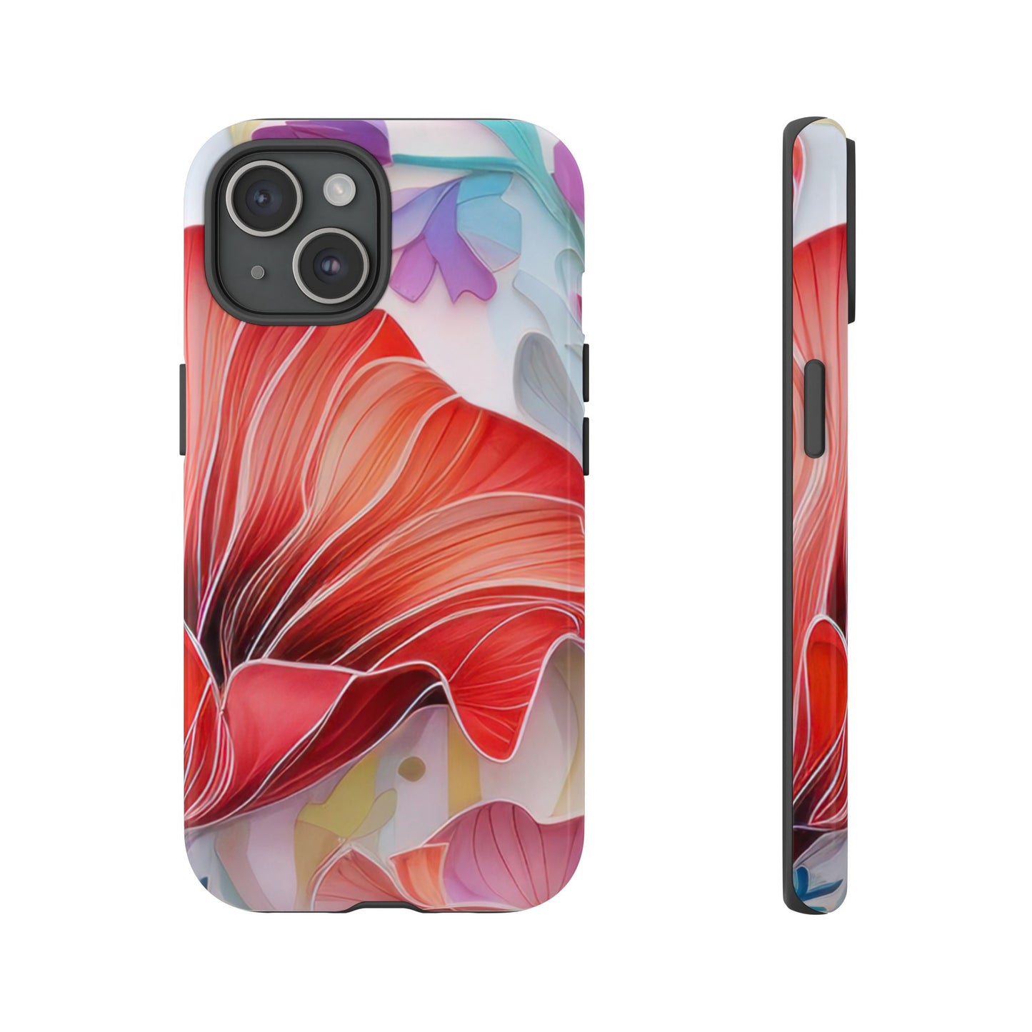 Purple Lily Tough Phone Case – Durable Floral Protective Cover for iPhone & Android