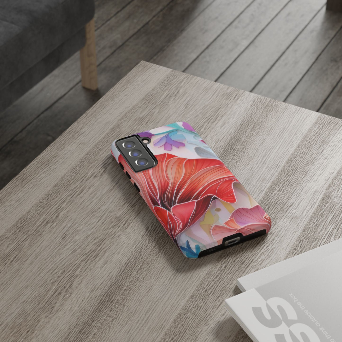 Purple Lily Tough Phone Case – Durable Floral Protective Cover for iPhone & Android