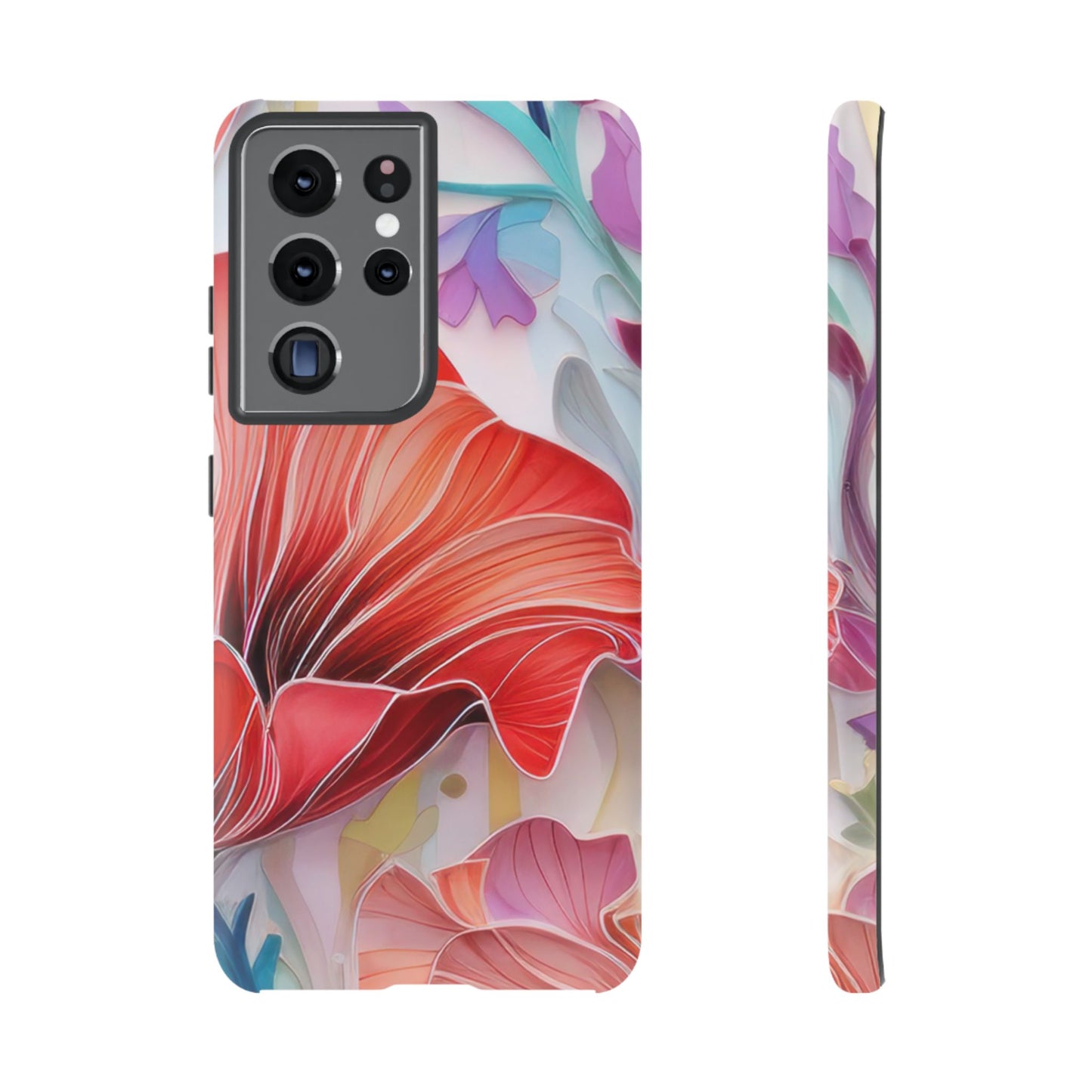 Purple Lily Tough Phone Case – Durable Floral Protective Cover for iPhone & Android