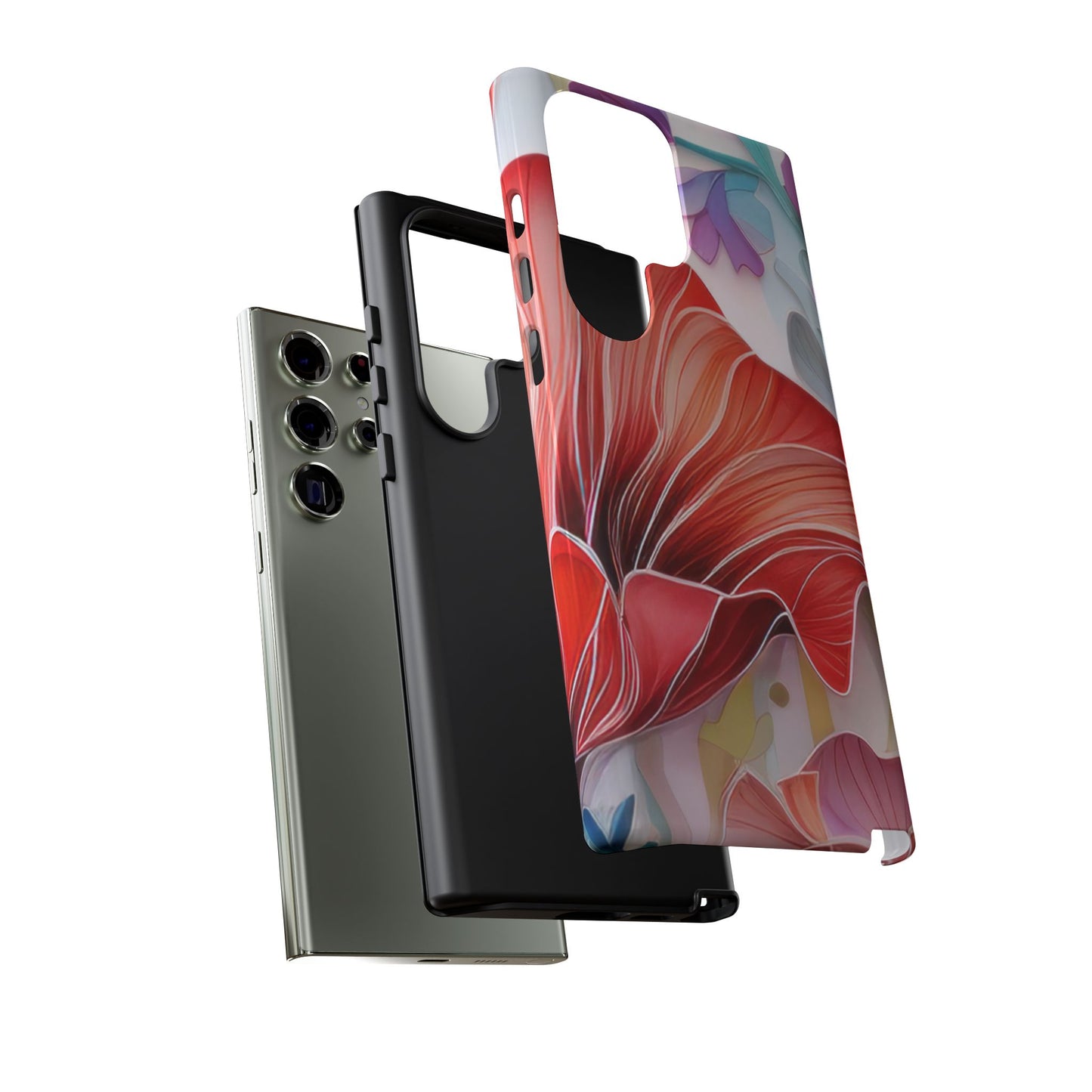 Purple Lily Tough Phone Case – Durable Floral Protective Cover for iPhone & Android
