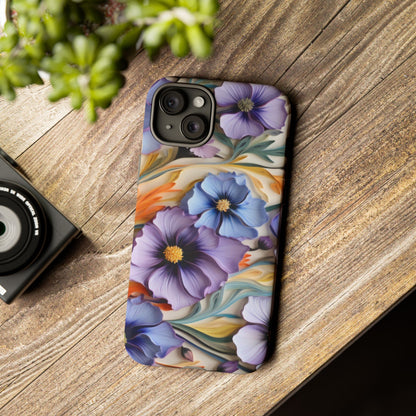 Tough Cases, Cosmos Flower Phone Cover, Floral Phone Case, Protective Phone Shell, Botanical Phone Skin, Flower Pattern