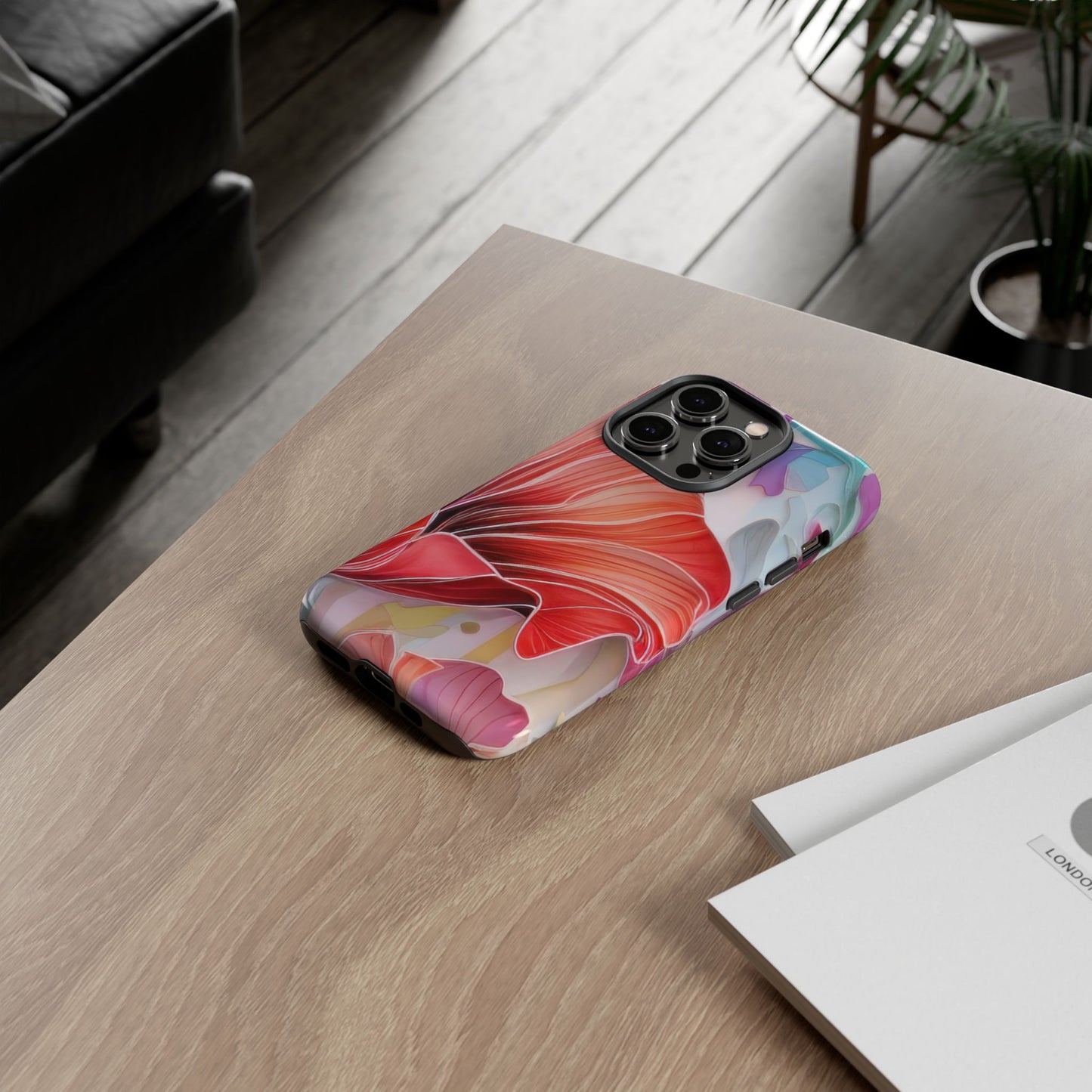Purple Lily Tough Phone Case – Durable Floral Protective Cover for iPhone & Android