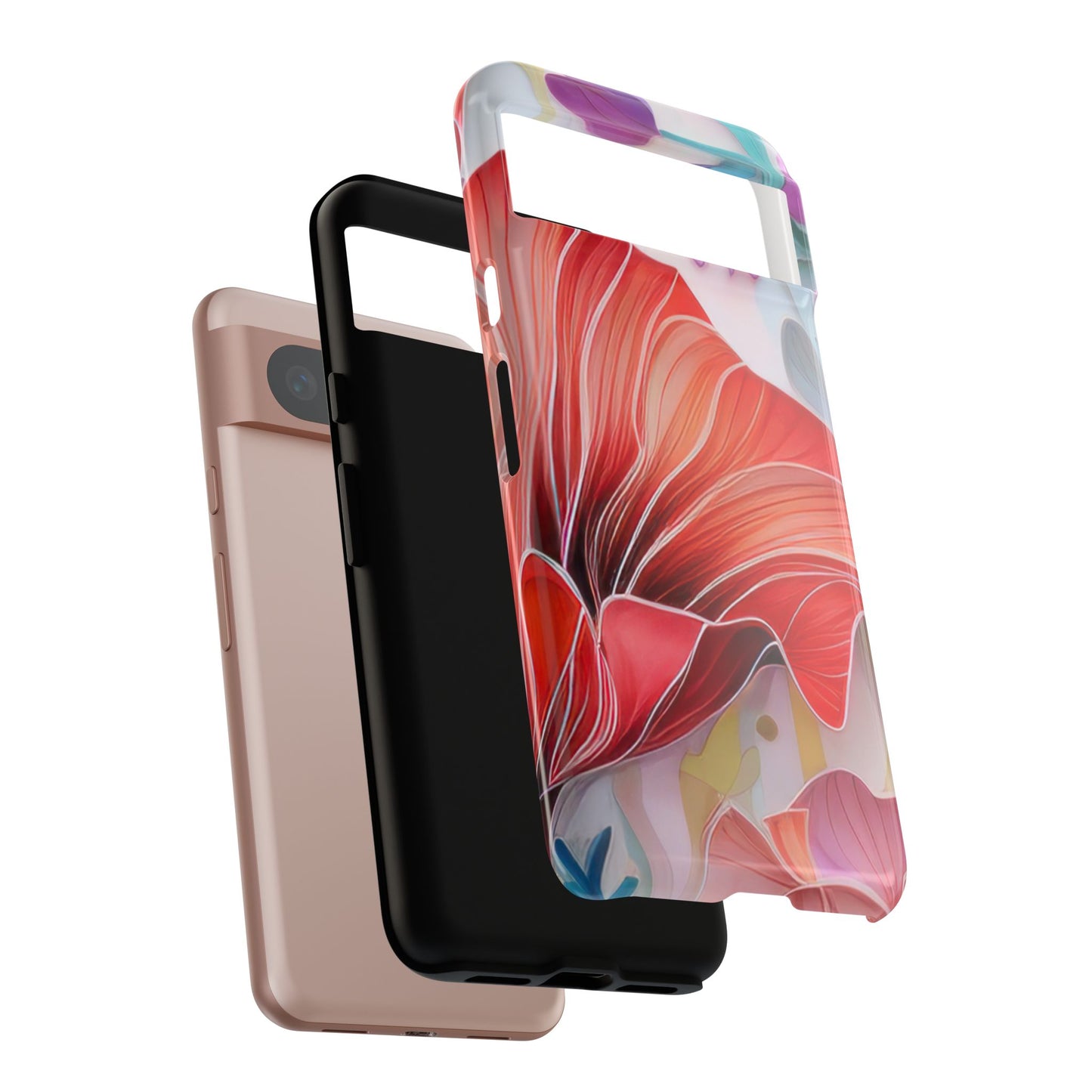 Purple Lily Tough Phone Case – Durable Floral Protective Cover for iPhone & Android