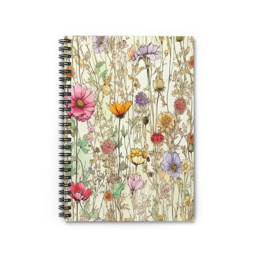 Wildflowers Notebook, Wildflower Journal, Floral Writing Diary, Nature Notepad, Botanical Stationery, Gift for Nature Lover - Victory Thru Vision 