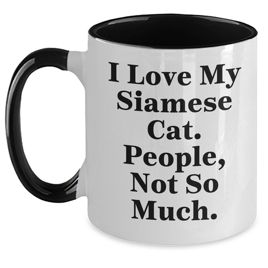 Siamese Cat Lovers Dad Funny Two Tone Coffee Mug Gifts from Men to Siamese Cat Owners for Father's Day - Main