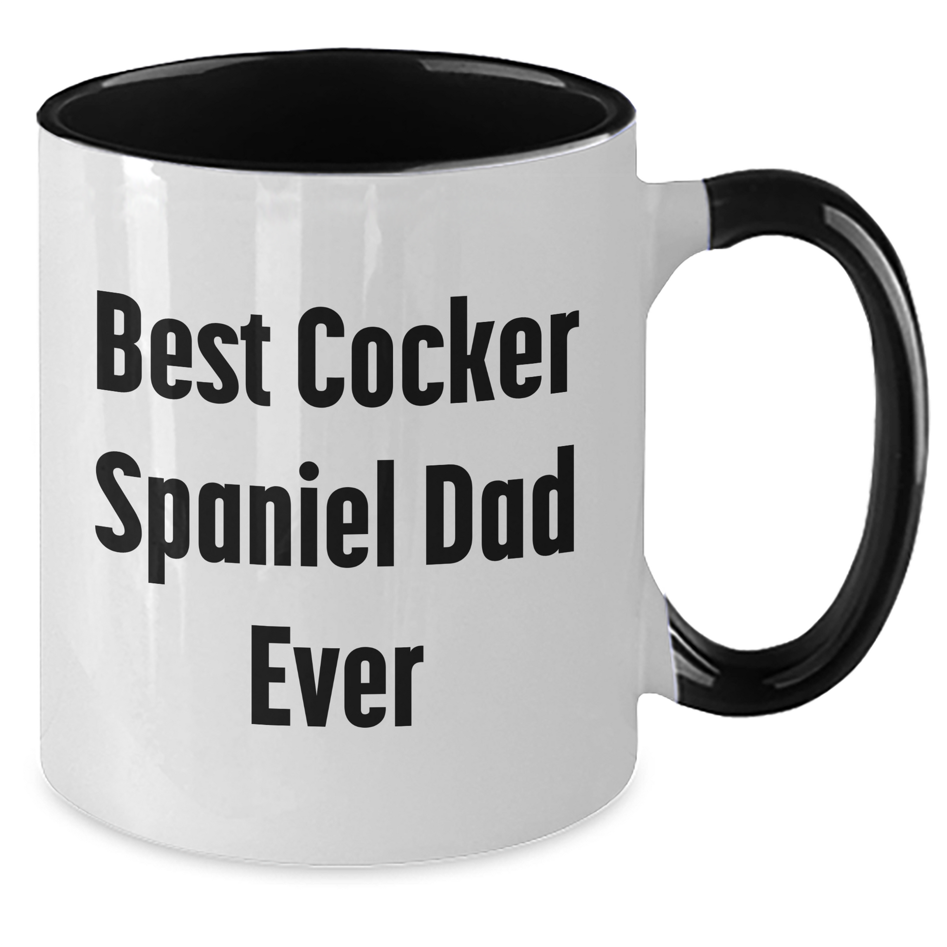 Cocker Spaniel Dog Lovers Best Dad Ever Funny Two Tone Coffee Mug Gifts from Family for Father's Day - Victory Thru Vision 