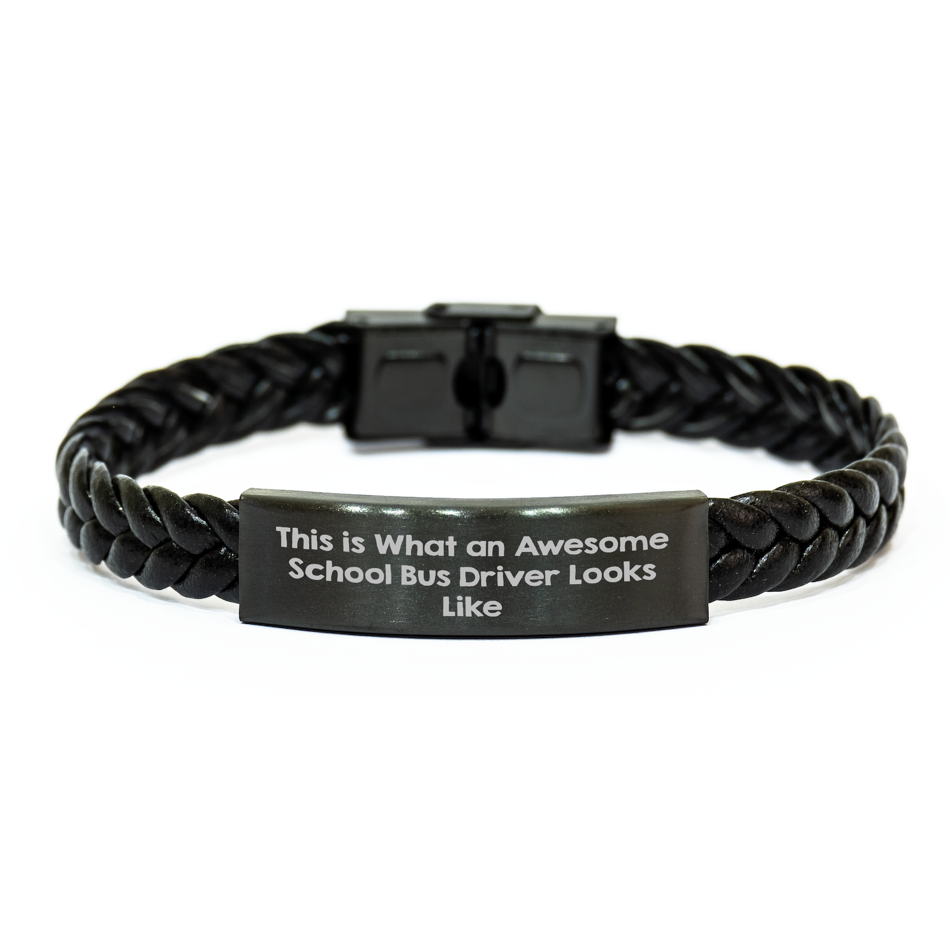 Awesome School Bus Driver Gifts from Men - Inspirational Quote Interlaced Leather Bracelet for School Bus Driver Mothers Day Unique Gifts - Image 1