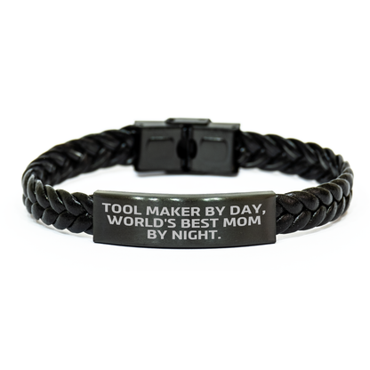 Tool Maker's Delight, Funny Quote Interlaced Leather Bracelet Gifts from Men to Tool Makers for Father's Day - Image 1