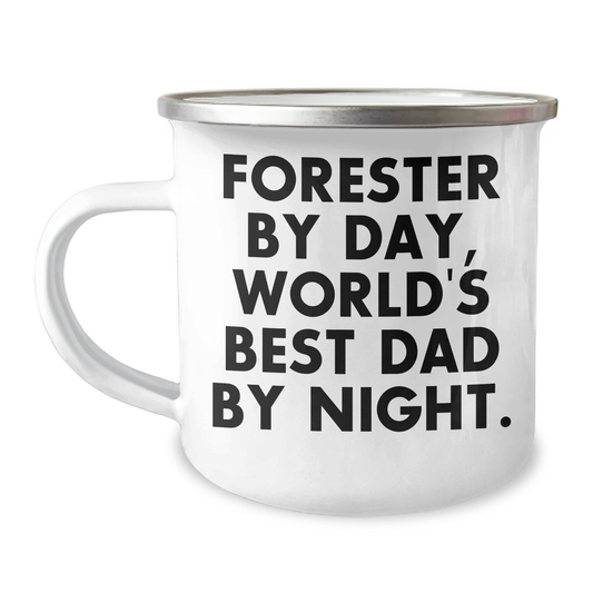 Forester Gifts - Funny Camping Mug, Forester By Day, World's Best Dad By Night. Gifts from Family, Perfect for Father's Day - Image 1