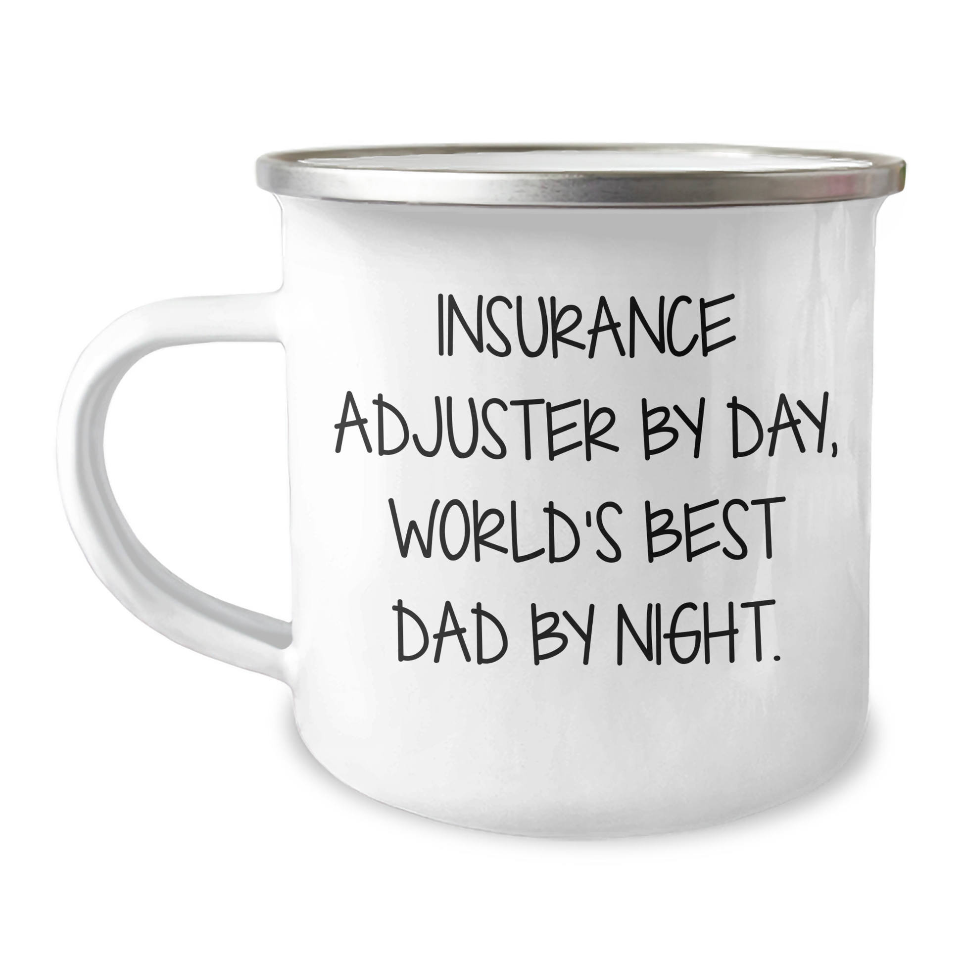 Insurance Adjuster Gifts for Mom - Funny Camping Mugs from Dad, 'Insurance Adjuster by Day, World's Best Dad by Night.' - Victory Thru Vision 