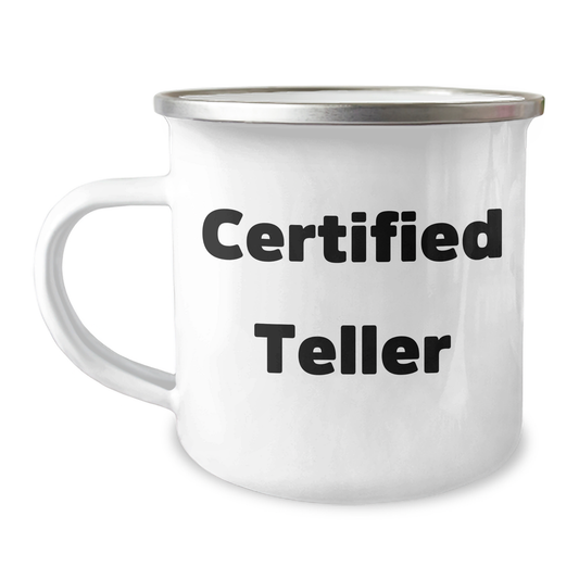 Funny Teller Gifts from Friends - Mother's Day Unique Camping Mug, 12 oz Stainless Steel with Enamel, 'Teller' Quote - Image 1