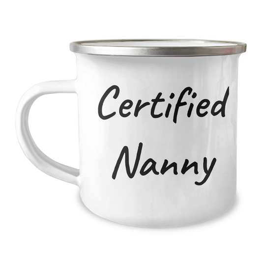 Funny Certified Nanny Gifts for Men, Unique Camping Mug for Father's Day, 'A Nanny's Love is Like a Warm Cup of Coffee' Quote, Gifts from Family to Nanny - Victory Thru Vision 