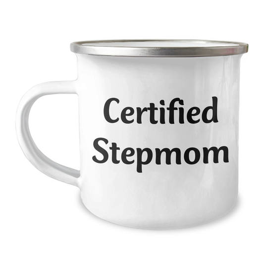 Funny Stepmom Gifts for Her, Certified Stepmom Camping Mug, Father's Day Unique Gifts from Friends, Family, or Coworkers - Victory Thru Vision 
