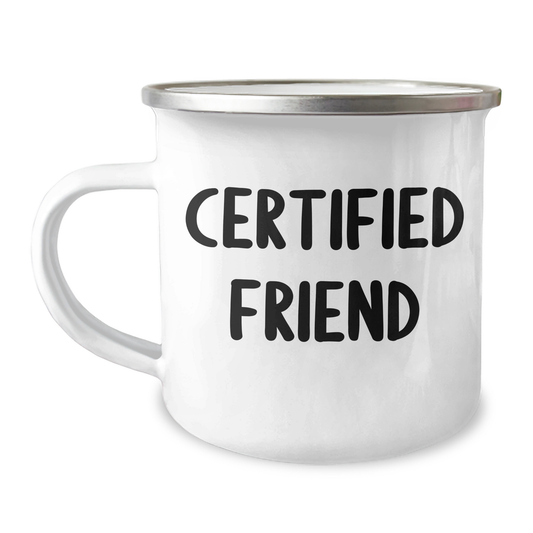 Funny Certified Friend Camping Mug Gifts from Men to Friend on Father's Day - 'The Ultimate Camping Buddy' - Victory Thru Vision 