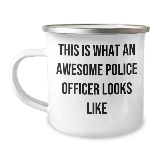 Funny Police Officer Gifts - This Is What An Awesome Police Officer Looks Like Camping Mug for Father's Day - Victory Thru Vision 