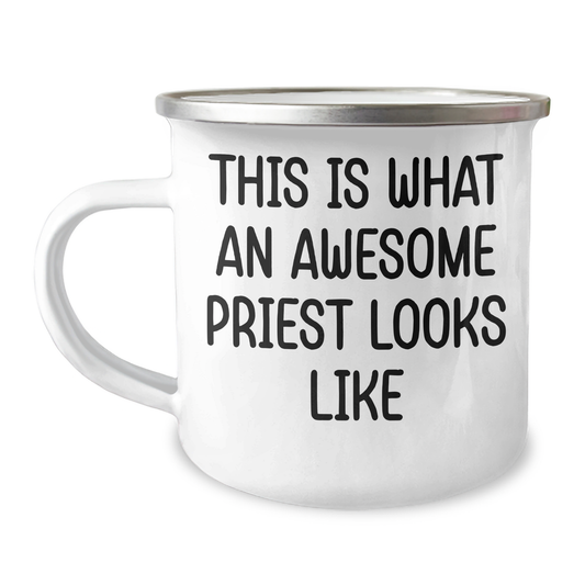 Funny Priest Gifts from Men, Awesome Priest Looks Like, Camping Mug for Father's Day - Image 1