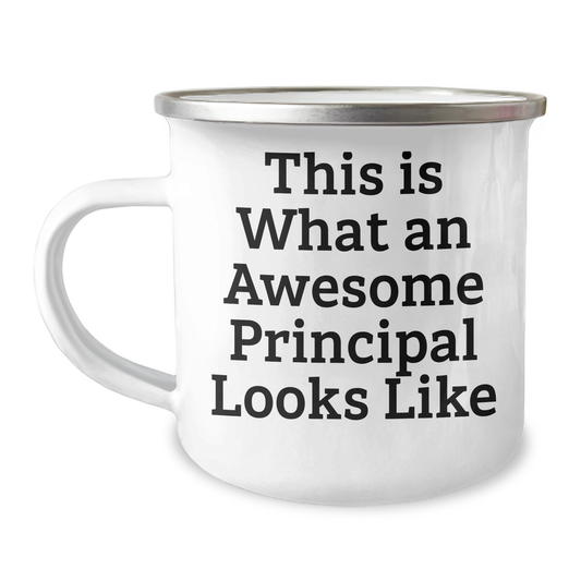 Funny Principal Gifts, This Is What An Awesome Principal Looks Like, 12 oz Camping Mug for Dad, Father's Day Unique Gifts from Family - Victory Thru Vision 
