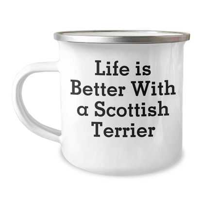 Funny Scottish Terrier Dog Gifts for Men, Life Is Better With A Scottish Terrier, Camping Mug from Family, Unique Father's Day Unique Gifts for Dad, Funny Quote - Victory Thru Vision 