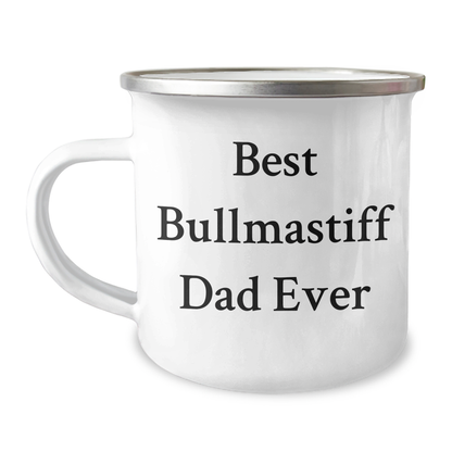 Funny Bullmastiff Dog Dad Gifts from Family, Camping Mug for Best Bullmastiff Dad Ever, Father's Day Unique Gifts - Victory Thru Vision 