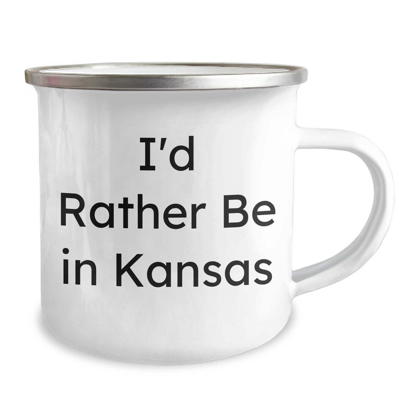 Funny Kansas Gifts for Dad - I'd Rather Be In Kansas Camping Mug, Father's Day Unique Gifts from Family, Friends, or Coworkers - Victory Thru Vision 