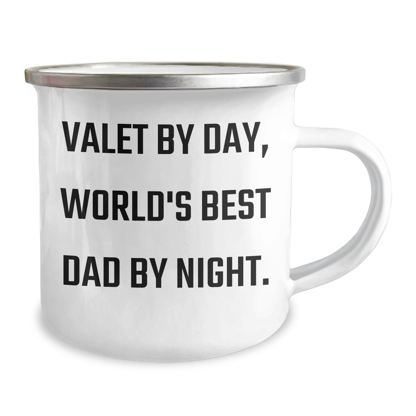 Funny Valet Gifts from Men to World's Best Dad on Father's Day, Valet By Day Camping Mug for Men - Victory Thru Vision 