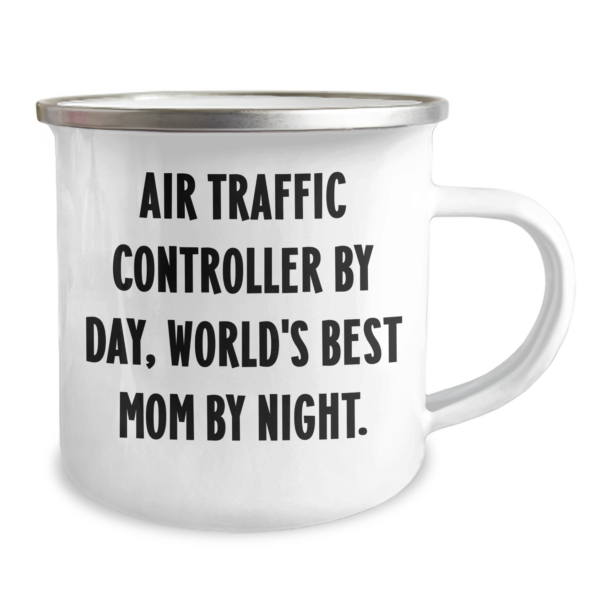 Air Traffic Controller Gifts: Funny Camping Mug for Dad - 'Air Traffic Controller By Day, World's Best Mom By Night' - Unique Father's Day Unique Gifts - Victory Thru Vision 