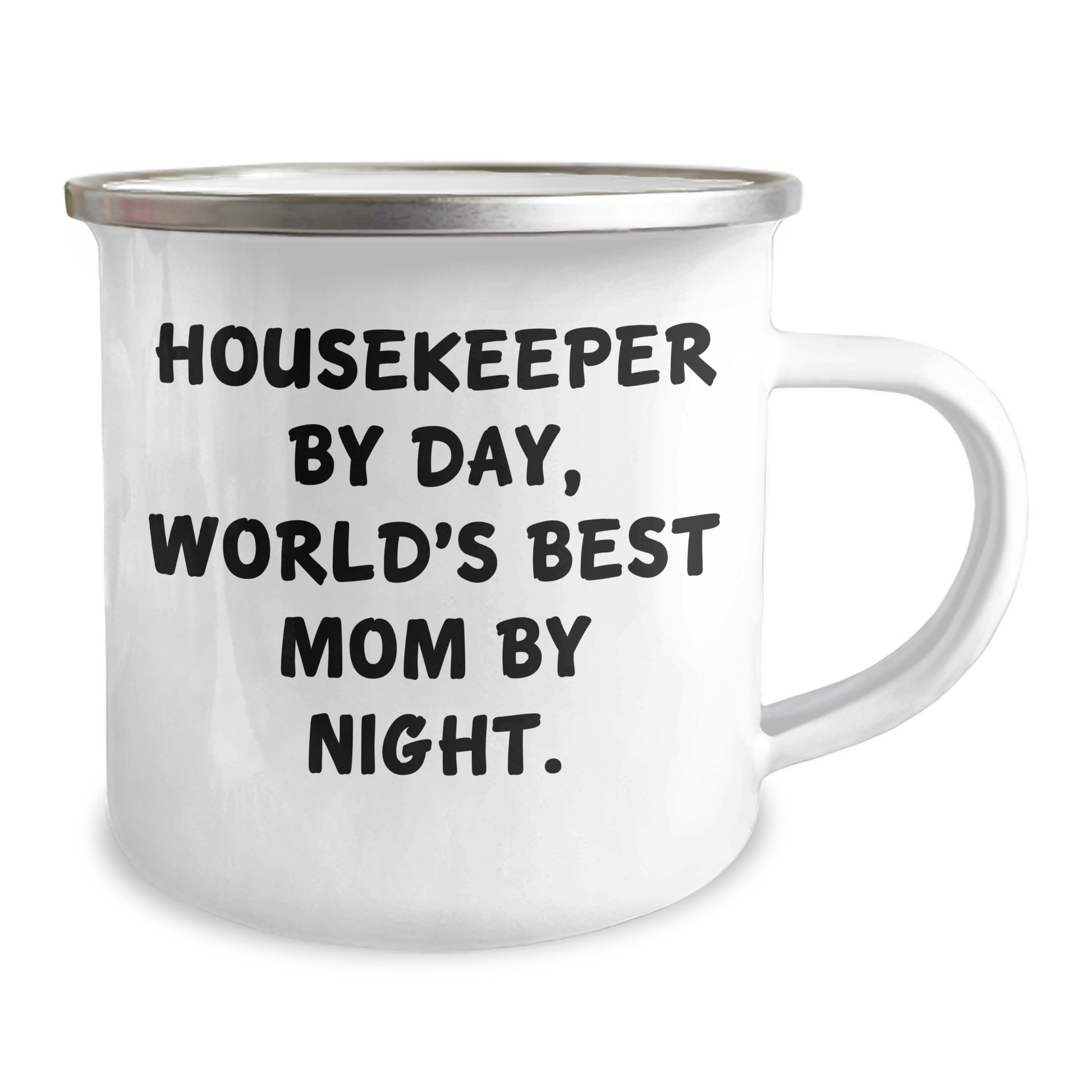 Housekeeper Gifts from Women, Funny Camping Mug for Housekeeper By Day, World's Best Mom By Night. - Victory Thru Vision 
