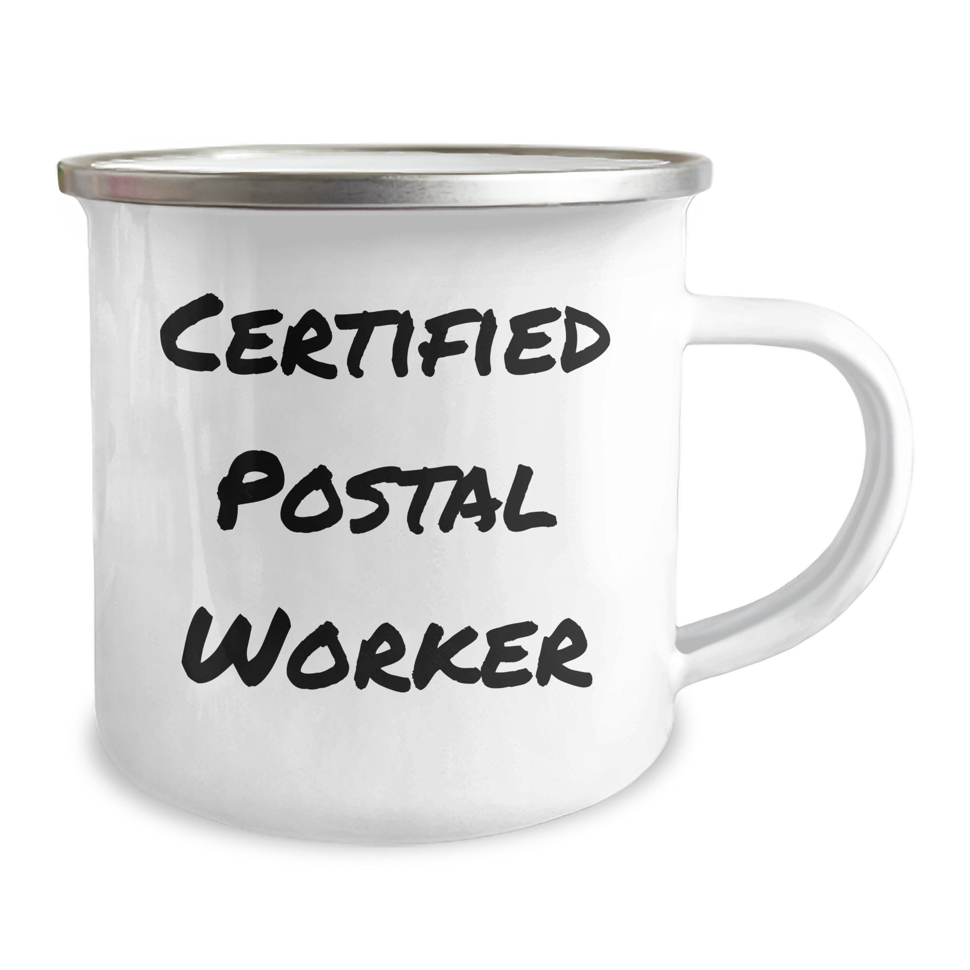 Funny Certified Postal Worker Gifts from Friends and Family - 'I'm not late, I'm just on postal time' Camping Mug for Men and Women, Father's Day Unique Gifts - Victory Thru Vision 