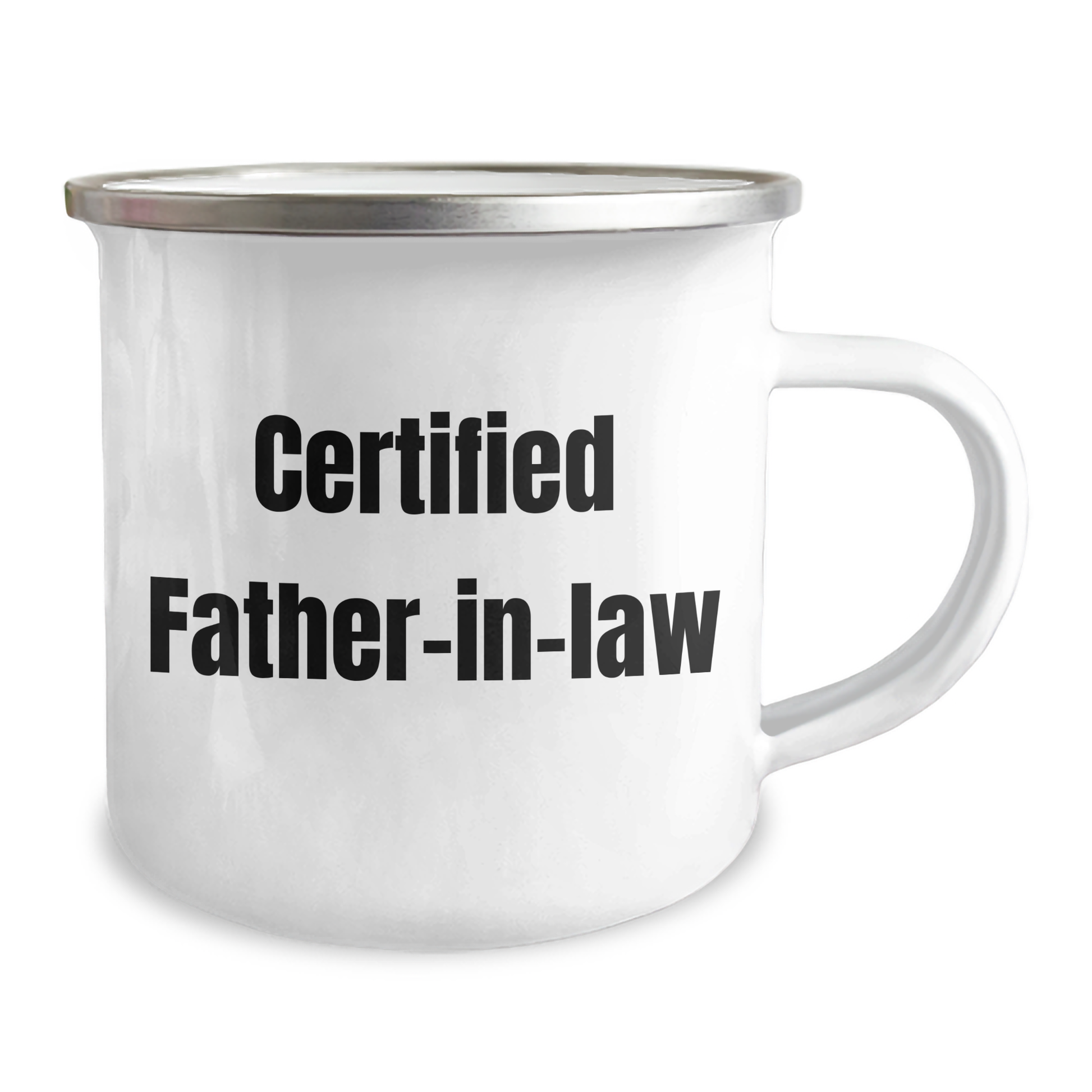Funny 'Certified Father-in-law' Stainless Steel Camping Mug, Gifts for Father-in-law from Men, Unique Father's Day Unique Gifts - Victory Thru Vision 