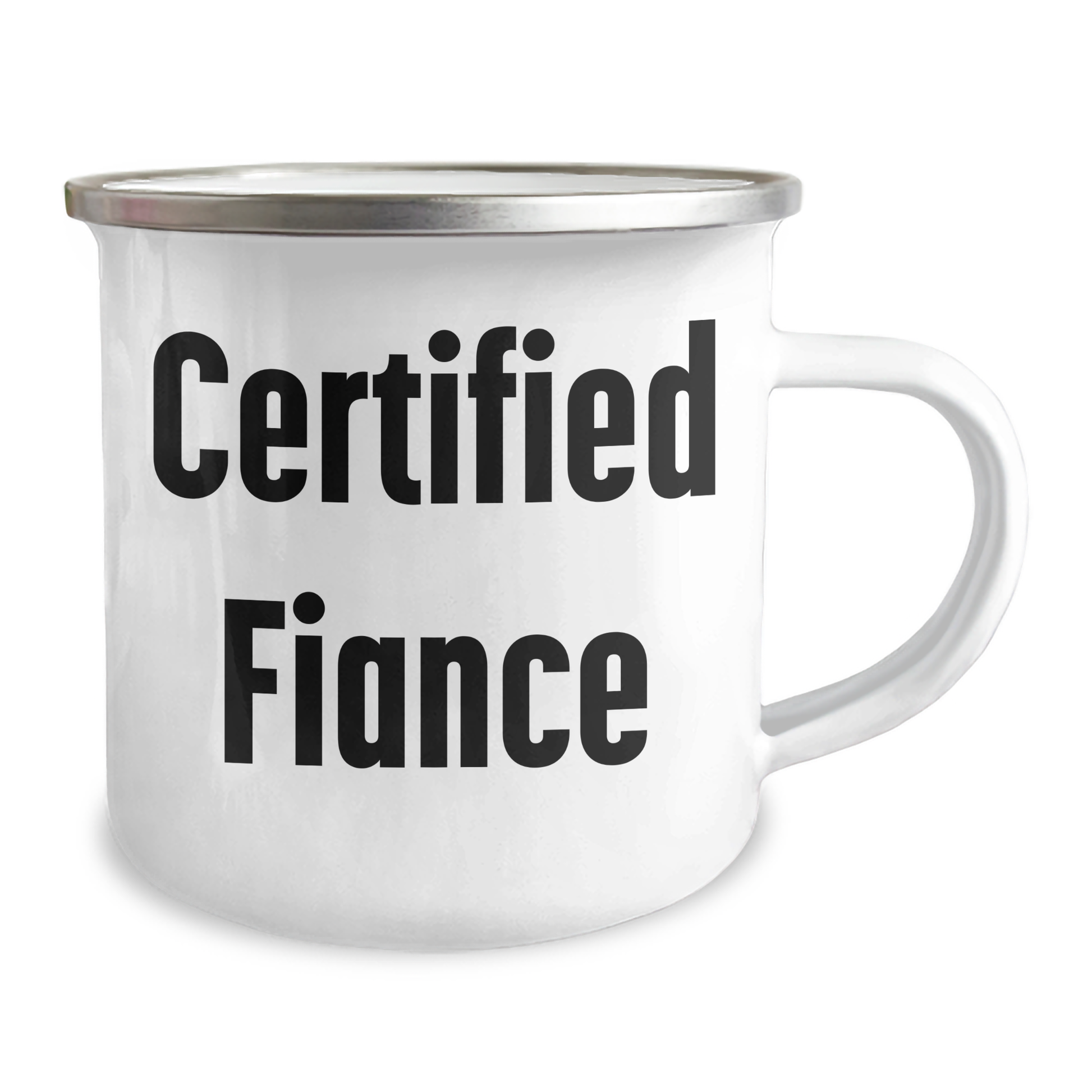 Funny Fiance Gifts for Him - Camping Mug with Inspirational Quote, Gifts from Friends for Father's Day, 12 oz Stainless Steel with Enamel Finish - Victory Thru Vision 
