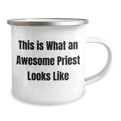 Funny Priest Gifts for Dad - 'This Is What An Awesome Priest Looks Like' Camping Mug, Father's Day Unique Gifts from Family, Friends, or Coworkers for Him - Image 2