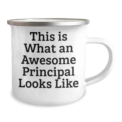 Funny Principal Gifts, This Is What An Awesome Principal Looks Like, 12 oz Camping Mug for Dad, Father's Day Unique Gifts from Family - Victory Thru Vision 