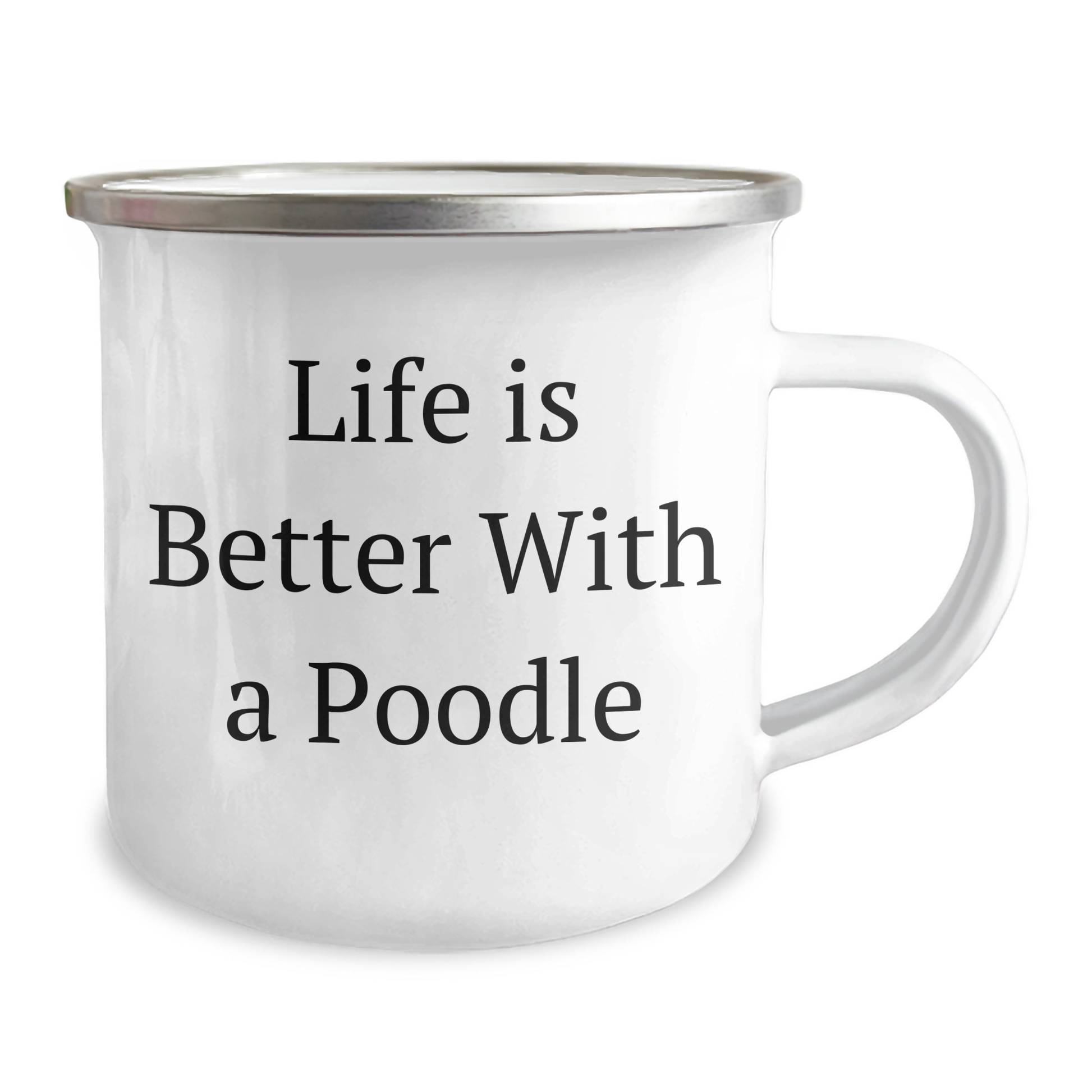 Funny Poodle Dog Gifts for Men - Life Is Better With A Poodle Camping Mug, Unique Father's Day Unique Gifts from Men to Family, Friends, and Coworkers - Victory Thru Vision 
