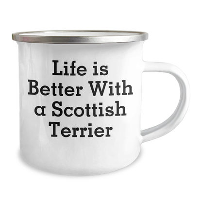 Funny Scottish Terrier Dog Gifts for Men, Life Is Better With A Scottish Terrier, Camping Mug from Family, Unique Father's Day Unique Gifts for Dad, Funny Quote - Victory Thru Vision 