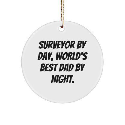 Surveyor Gifts from Men to Friends, Funny Circle Ornament for Christmas Unique Gifts - Image 1