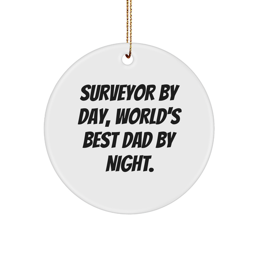 Surveyor Gifts from Men to Friends, Funny Circle Ornament for Christmas Unique Gifts - Image 1