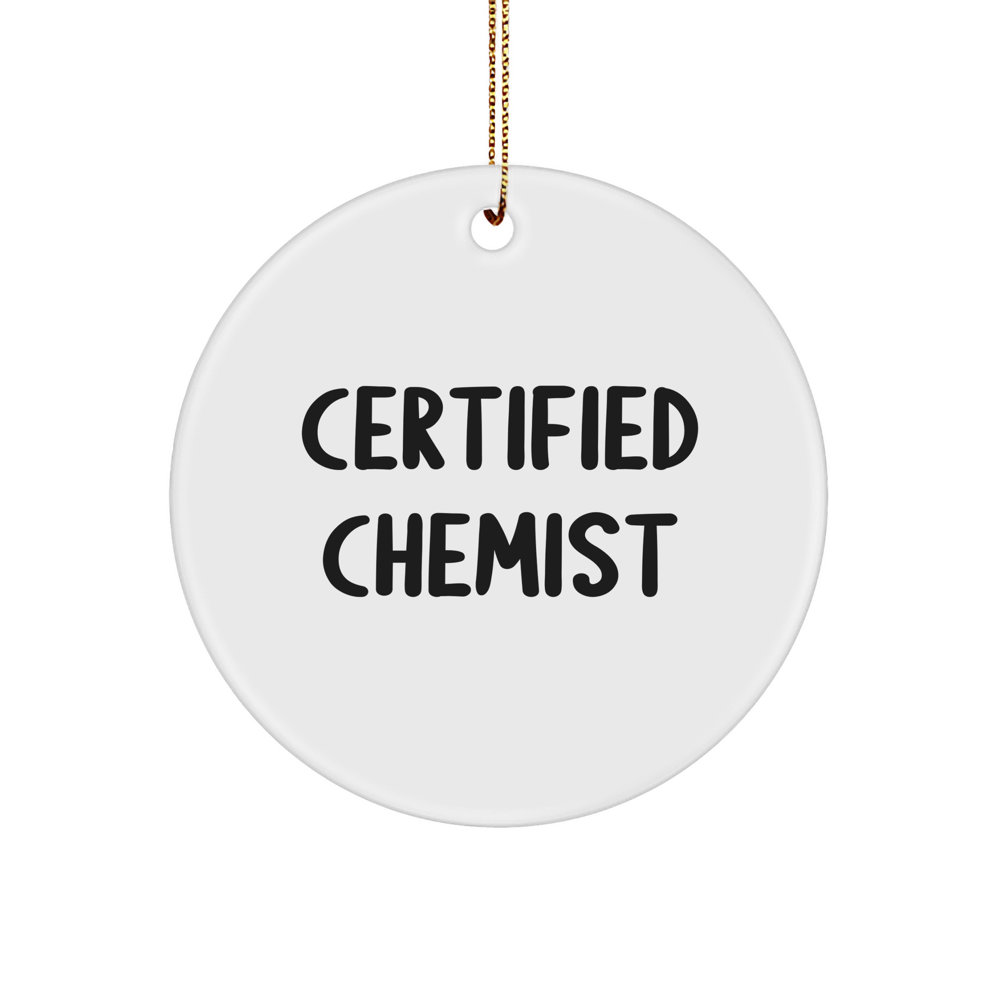 Chemist's Whimsical Wonders, Gifts from Friends for Christmas Circle Ornament, 'A Lab of Love' Quote - Victory Thru Vision 