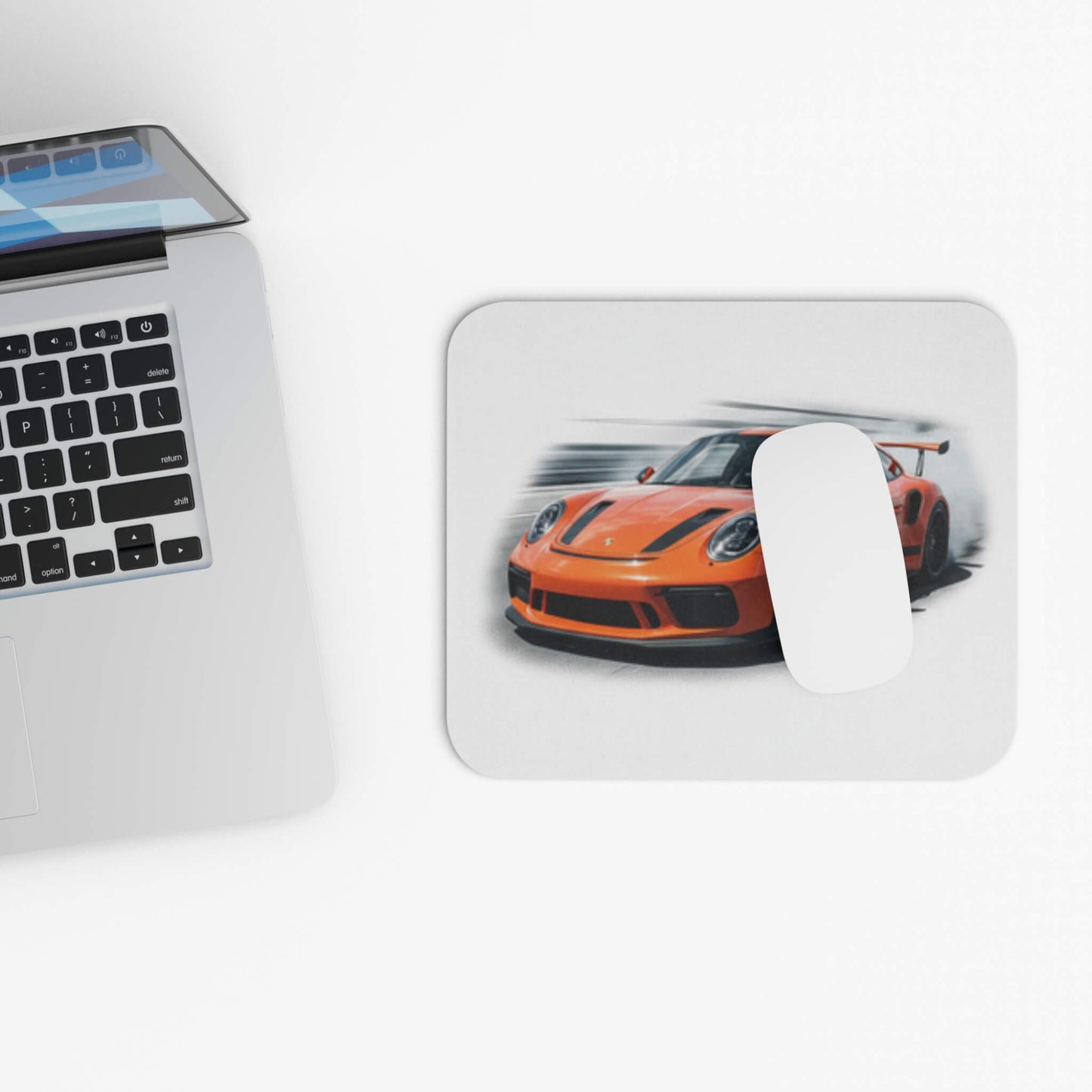 Porsche GT3RS Mouse Pad — Orange Racing Car Desk Pad