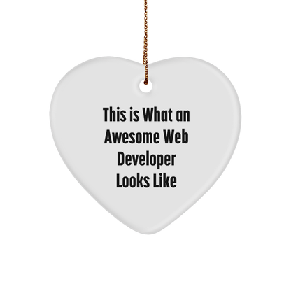 Funny Web Developer Gifts from Men, Heart Ornament for Awesome Web Developers, Christmas Unique Gifts for Friends - Image 1