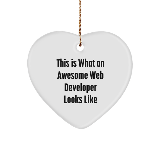 Funny Web Developer Gifts from Men, Heart Ornament for Awesome Web Developers, Christmas Unique Gifts for Friends - Image 1