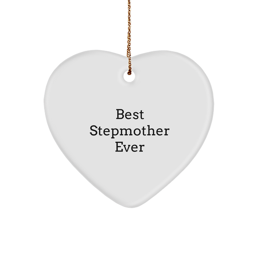 Best Stepmother Gifts, Funny Heart Ornament, 'Best Stepmother Ever' Quote for Christmas, Gifts from Family, for Stepmother - Image 1