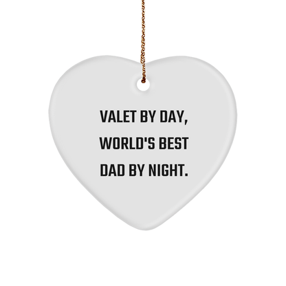 Valet Gifts from Men to World's Best Dad, Heart Ornament for Christmas Unique Presents - Victory Thru Vision 