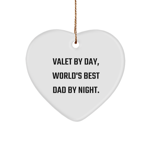 Valet Gifts from Men to World's Best Dad, Heart Ornament for Christmas Unique Presents - Victory Thru Vision 